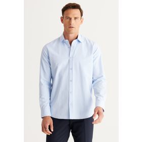 Altınyıldız Classics 4A2024100012 Açık Mavi Slim Fit Klasik Yaka Erkek Gömlek