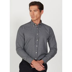 Altınyıldız Classics 4A2024100031 Siyah Beyaz Slim Fit Düğmeli Yaka Erkek Gömlek