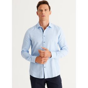 Altınyıldız Classics 4A2024100034 Mavi Slim Fit Klasik Yaka Erkek Gömlek