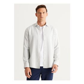 Altınyıldız Classics 4A2024100071 Yeşil Beyaz Slim Fit Klasik Yaka Erkek Gömlek