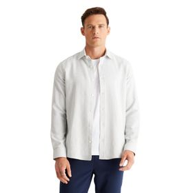 Altınyıldız Classics 4A2024100071 Yeşil Beyaz Slim Fit Klasik Yaka Erkek Gömlek