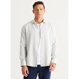 Altınyıldız Classics 4A2024100071 Yeşil Beyaz Slim Fit Klasik Yaka Erkek Gömlek