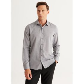 Altınyıldız Classics 4A2024100152 Gri Slim Fit Klasik Yaka Erkek Gömlek