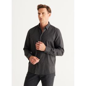 Altınyıldız Classics 4A2024100192 Antrasit Slim Fit Düğmeli Yaka Erkek Gömlek