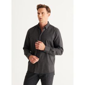 Altınyıldız Classics 4A2024100192 Antrasit Slim Fit Düğmeli Yaka Erkek Gömlek