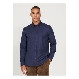 Altınyıldız Classics 4A2024100192 Lacivert Slim Fit Düğmeli Yaka Erkek Gömlek
