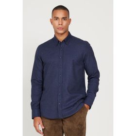 Altınyıldız Classics 4A2024100192 Lacivert Slim Fit Düğmeli Yaka Erkek Gömlek