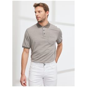 Altınyıldız Classics 4A4822200046 Vizon Polo Yaka Desenli Erkek Polo T-shirt