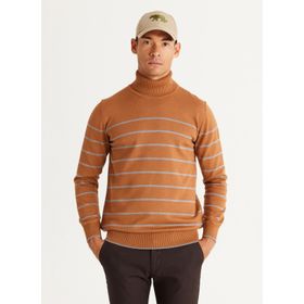 Altınyıldız Classics 4A4924100026 Tarçın Melanj Tam Balıkçı Yaka Standart Erkek Kazak