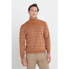 Altınyıldız Classics 4A4924100026 Tarçın Melanj Tam Balıkçı Yaka Standart Erkek Kazak