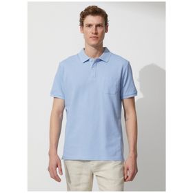 Altınyıldız Classics 4A9000000002 Polo Yaka Açık Mavi Erkek T Shirt