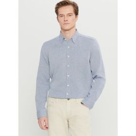 Altınyıldız Classics ACE020261604_LAC Lacivert Tailored Slim Fit Dar Kesim Düğmeli Yaka Erkek Gömlek