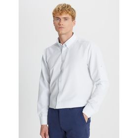 Altınyıldız Classics ACE201252155_BYZ Beyaz Tailored Slim Fit Dar Kesim Düğmeli Yaka Baskılı Erkek Gömlek