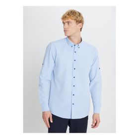 Altınyıldız Classics ACE201252155_LAC Lacivert Tailored Slim Fit Dar Kesim Düğmeli Yaka Erkek Gömlek