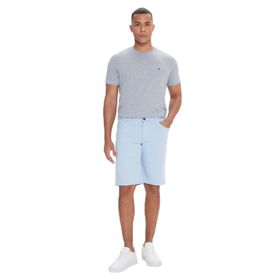 Altınyıldız Classics Erkek Acık Mavı Slim Fit Dar Kesim Yan Cepli Gofre Desenli Şort