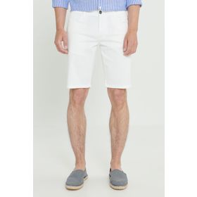 Altınyıldız Classics Erkek Beyaz Slim Fit Dar Kesim Yan Cepli Gofre Desenli Şort
