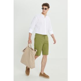 Altınyıldız Classics Erkek Hakı Comfort Fit Rahat Kesim Yan Cepli Keten Şort