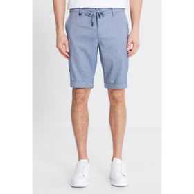 Altınyıldız Classics Erkek Lacivert Slim Fit Dar Kesim Yan Cepli Gofre Desenli Şort