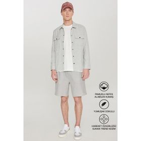 Altınyıldız Classics Erkek Siyah Pamuklu Standart Fit Normal Kesim Beli Bağlamalı Yan Cepli Örme Şort
