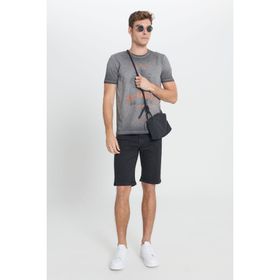 Altınyıldız Classics ERKEK SIYAH Slim Fit Dar Kesim Pamuklu Esnek Denim Şort