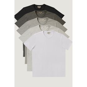 Altınyıldız Classics Slim Fit Dar Kesim Bisiklet Yaka 5'li Tişört Paketi