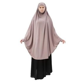 Altobeh Sufle Hijab Koyu Gül Kurusu Medine İpeği Çarşaf Üstü Peçeli Kadın Tesettür