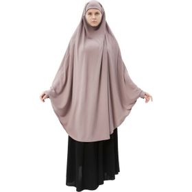 Altobeh Sufle Hijab Koyu Gül Kurusu Medine İpeği Çarşaf Üstü Peçeli Kadın Tesettür