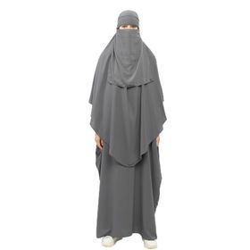 Altobeh Sultanbaş Nikaplı Çarşaf Cilbab Khimar Abaya Kolu Lastikli Hakim Yaka Peçeli Medine İpek Kot Ferace