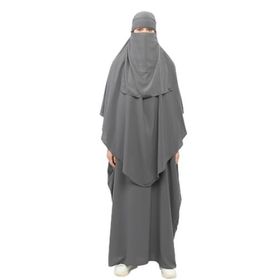 Altobeh Sultanbaş Nikaplı Çarşaf Cilbab Khimar Abaya Kolu Lastikli Hakim Yaka Peçeli Medine İpek Kot Ferace