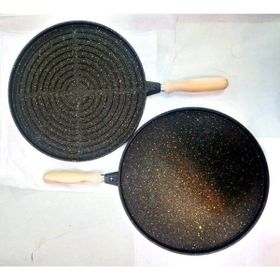 Altunay Hamarat Çift Taraflı Granit Kaplı 34 cm Döküm Grill Tava