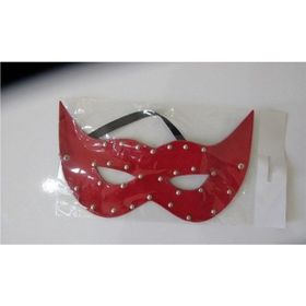 Alvera Collection Kırmızı Renkli Deri Fantezi Maske Fantazi Göz Maskesi