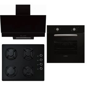 Alveus ALV F17 PB - ALV GLS 640 - ALV MFA 604 F 3'lü Siyah Ankastre Set