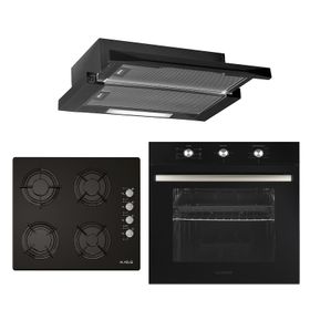 Alveus Black Style 614 MFA 614 - GLS 640 - F5 ECR 3'lü Siyah Ankastre Set