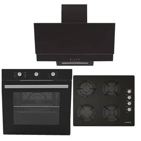 Alveus Ecoplus AF860 - A10 - AD07 Siyah 3'lü Ankastre Set