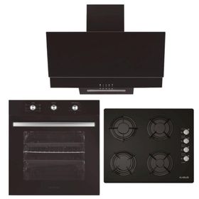 Alveus Gardenya ALV MFA 614 - ALV GLS 640 - ALV F17 PB 3'lü Siyah Ankastre Set