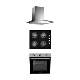 Alveus Iber 615 IBERINOX - GLS640SİYAH-615INOX Inox Siyah 3'lü Ankastre Set