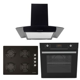 Alveus Iber-GLS640-MFA627 Siyah 3'lü Ankastre Set
