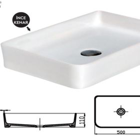 Alvit Smart Slim 35x50 cm Tezgah Üstü Setüstü Lavabo