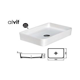 Alvit Smart Slim 35x50 cm Tezgah Üstü Setüstü Lavabo
