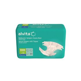 Alvita Tekstil Yüzey Belbantlı L Beden 30'lu Yetişkin Hasta Bezi