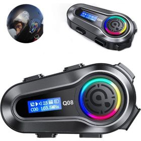 Always Teknoloji Siyah Işıklı Q08 5.3 Uyumlu Motosiklet Kask Kulaklık Intercom