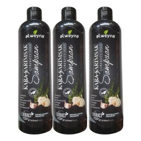 Alweyna Kara Sarımsak ve Çörekotu Özlü 3x400 ml Bitkisel Şampuan