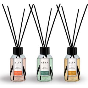 Alya 3x100 ml Egzotic Leaves + Woody Oriental + Tropic Breeze Bambu Çubuklu Oda Kokusu