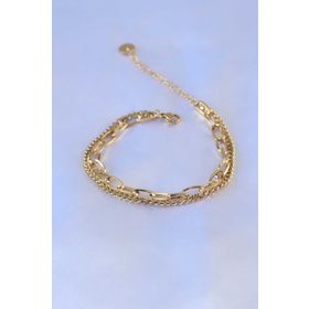 AlyaStore 316L Çelik Gold Renk 2'li Zincir Model Kadın Bileklik