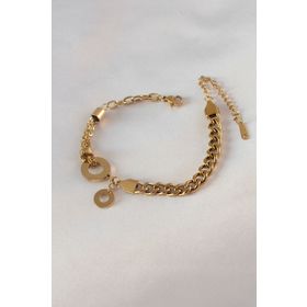 AlyaStore 316L Çelik Gold Renk 2'li Zincir Model Kadın Bileklik