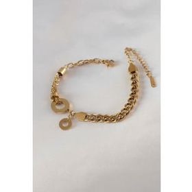 AlyaStore 316L Çelik Gold Renk 2'li Zincir Model Kadın Bileklik