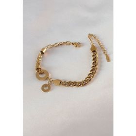 AlyaStore 316L Çelik Gold Renk 2'li Zincir Model Kadın Bileklik