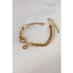 AlyaStore 316L Çelik Gold Renk 2'li Zincir Model Kadın Bileklik