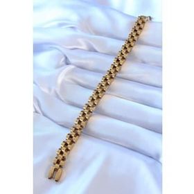 AlyaStore 316L Çelik Gold Renk 2'li Zincir Model Su Yolu Model Zirkon Taşlı Kadın Bileklik