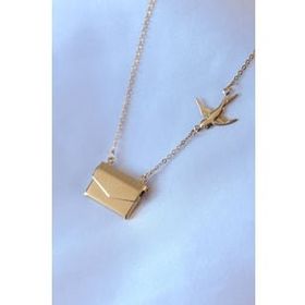 AlyaStore 316L Çelik Gold Renk Açılır Mektup Model Kadın Kolye